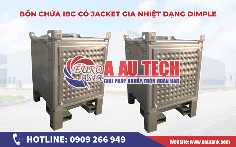 Bồn chứa IBC có jacket gia nhiệt dạng dimple