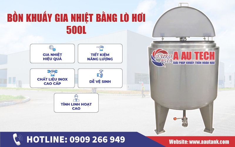 Bồn khuấy gia nhiệt 500 lít