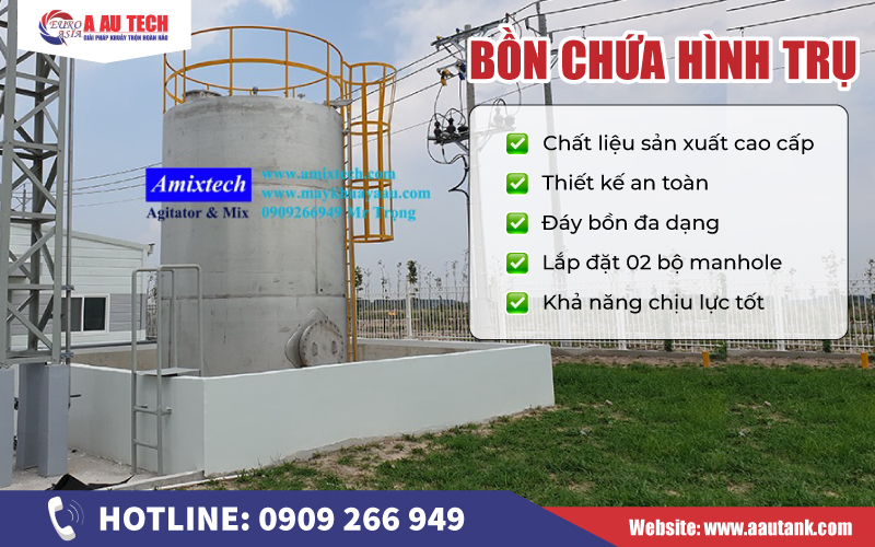 Đặc điểm nổi bật của bồn chứa hình trụ