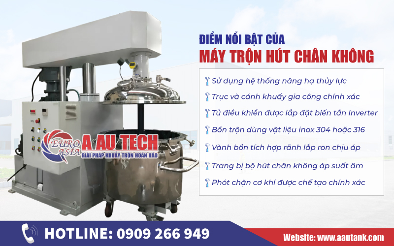 Ưu điểm nổi bật của máy khuấy trộn hút chân không 