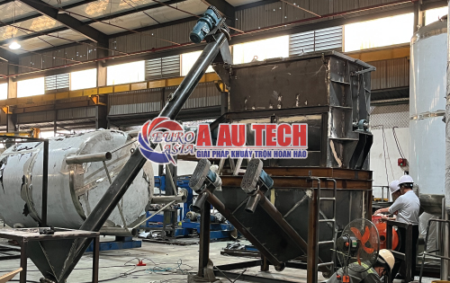 máy trộn bột trét 2 tầng