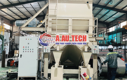 máy trộn bột trét 2 tầng