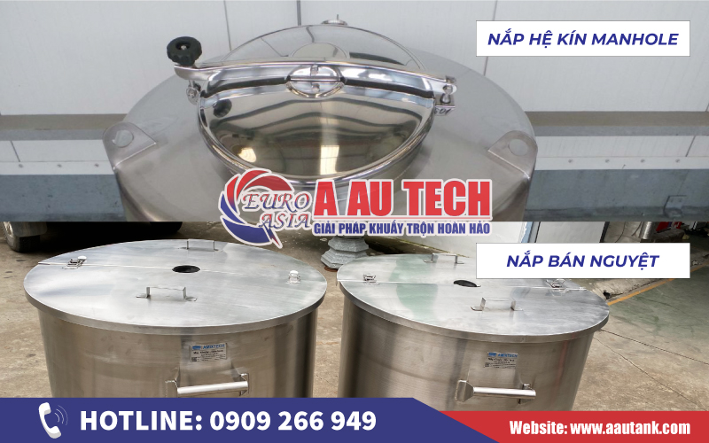 Nắp bồn tan chứa, tank phản ứng