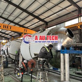 Gia công dự án bồn khuấy gia nhiệt thực phẩm 12.000L 
