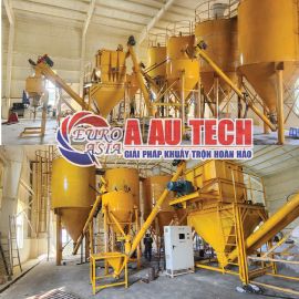 Lắp đặt hệ thống máy trộn bột 2 tầng kèm silo chứa liệu 20 tấn